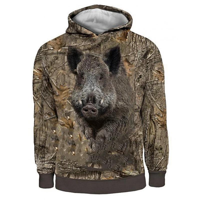 Hanorac 3D pentru bărbați, la modă, camuflaj, vânătoare, animal, pasăre, streetwear, hanorac, sweatshirt, neutru, cu mâneci lungi, casual, pulover