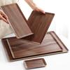 Black Walnut Tray Rectangular Solid Wood Cake Bread Tray Afternoon Tea Coffee Snacks Storage Tray Kitchen Accessories