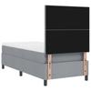 Box Spring Bed with Mattress Light Grey 80 X 200 Cm Fabric