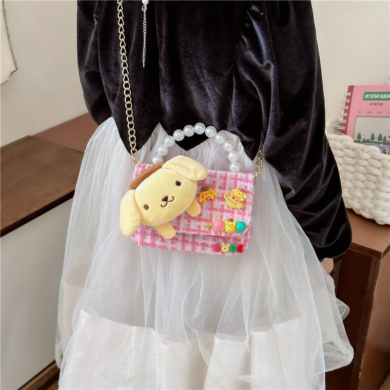 Pompompuricotton For Bag Girls With Chain Strap And Exquisite Bag Shoulder