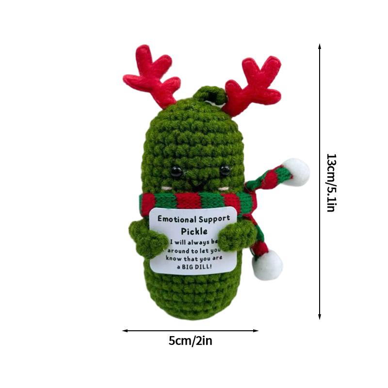 Crochet Positive Handmade Dolls Christmas Knitting Doll Plush Wool Knitting Doll With Greeting Card Creative  New Year Gift