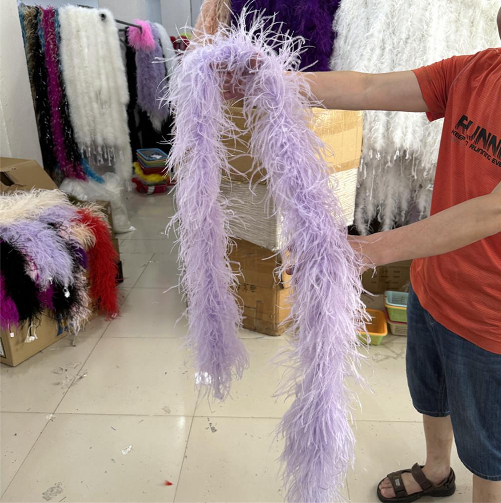DIY 8 Ply Ostrich Feather Boas 4M for Craft Party Shawl Wedding Drees Clothes Carnival Stage Decor Fluffy Ostrich Plumes Scarf Trim