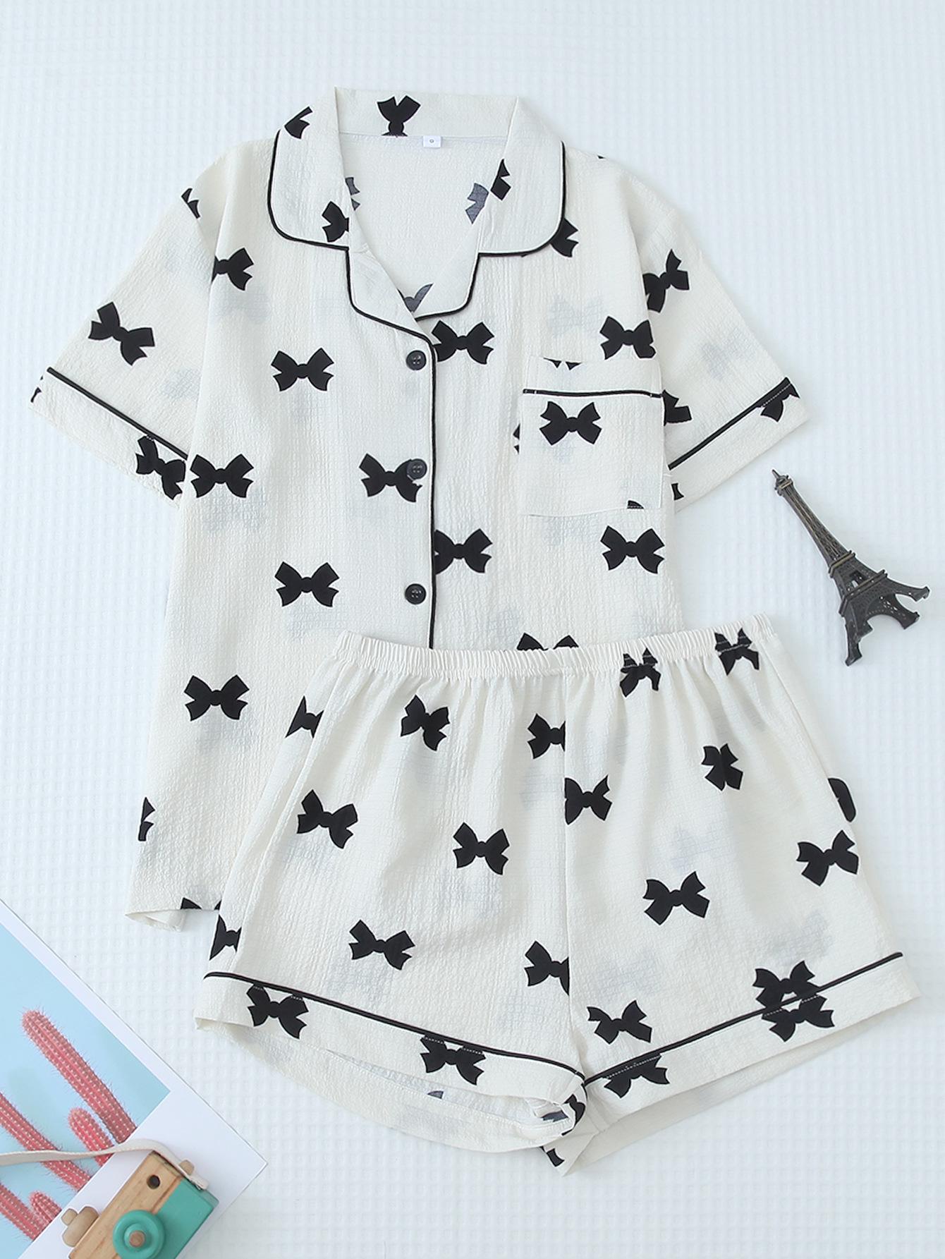 Women s Cross-Border Bow Pajamas Homewear Small
