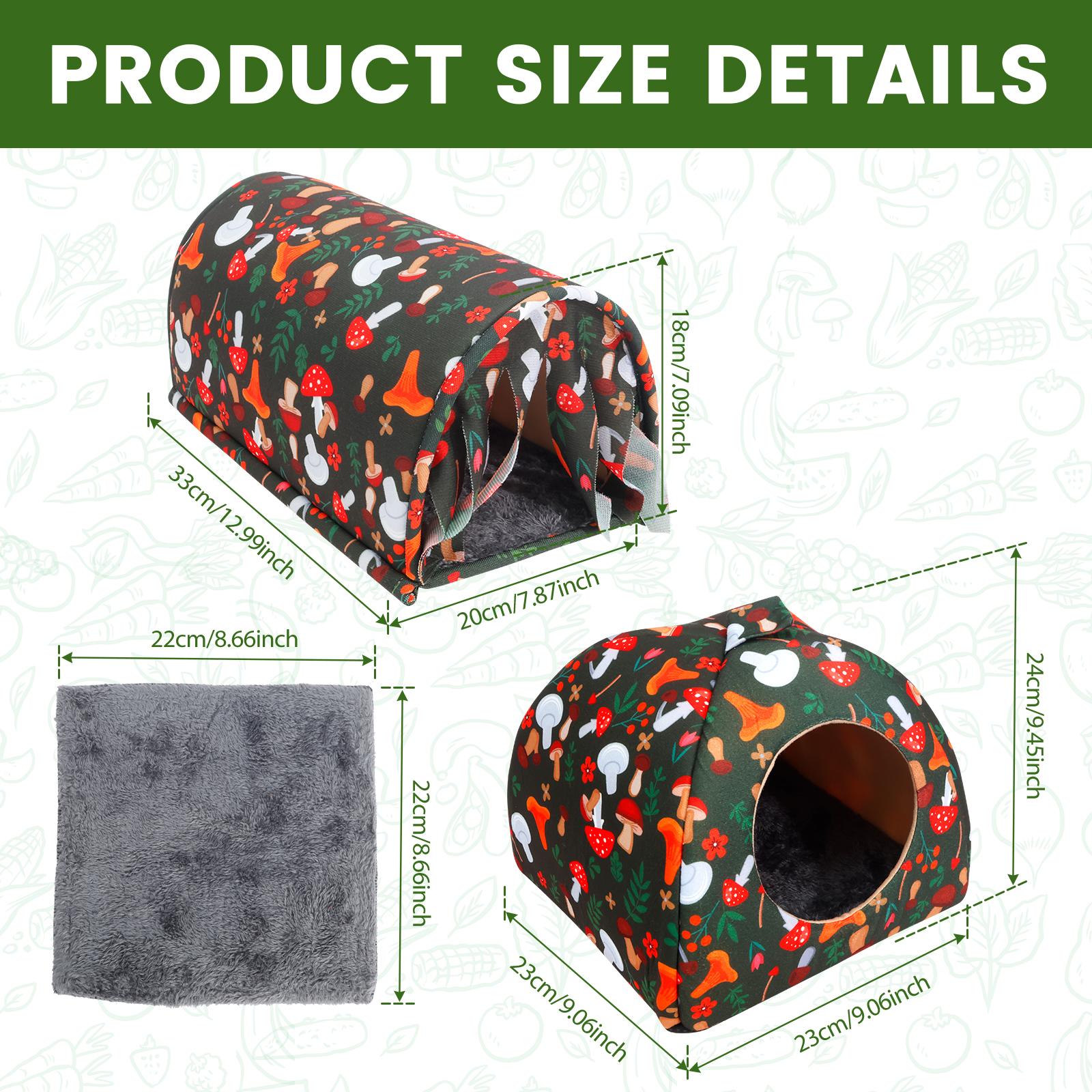 

2Pcs Mini Guinea Pig Nest Cute Rabbit Squirrel Cage Hideout Washable Guinea Pig Bed Versatile Cage Accessories for Small Pet