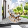 Suede Sun Lounger Chair Cushions Non Slip Rocking Chair Cushion Garden Recliner Quilted Thick Padded Seat Cushion With Ties