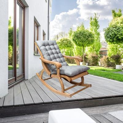 Coussins en daim pour chaise longue, coussin antidérapant pour fauteuil à bascule, coussin de siège matelassé épais et rembourré avec attaches pour fauteuil inclinable de jardin