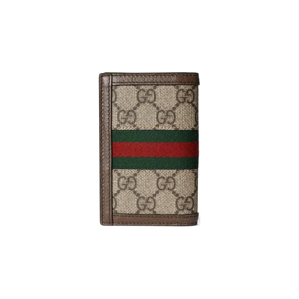 Gucci Ophidia Gold Tone Accessory Flap Closure Canvas And Leather Trim Card Holder Men Accessories 734943-FADI7-9764