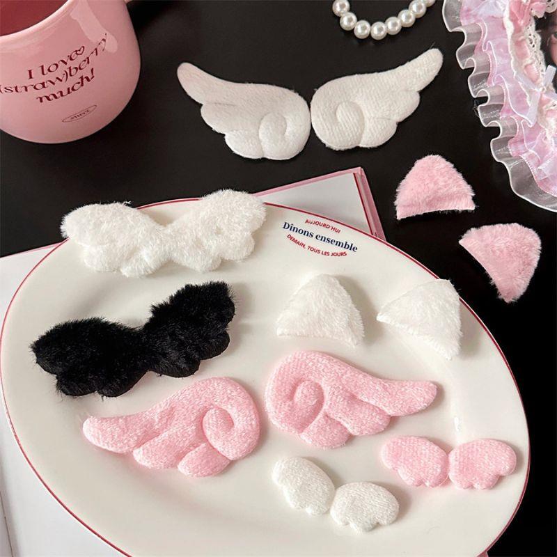 99 Pcs Cute Cartoon Plush Ear Wing Bow Card Cover Decoration Sweet DIY Handmade Hair Pins Accessories Gift DIY Sewing Materials
