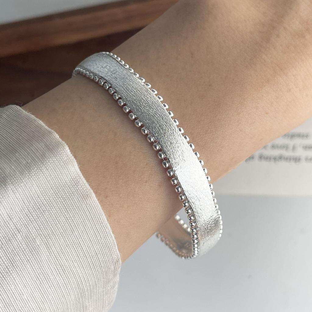 Xiaomi 100% Solid 925 Sterling Silver Retro Bracelet for Women Men Vintage Handmade Smooth Bracelet Birthday Gift