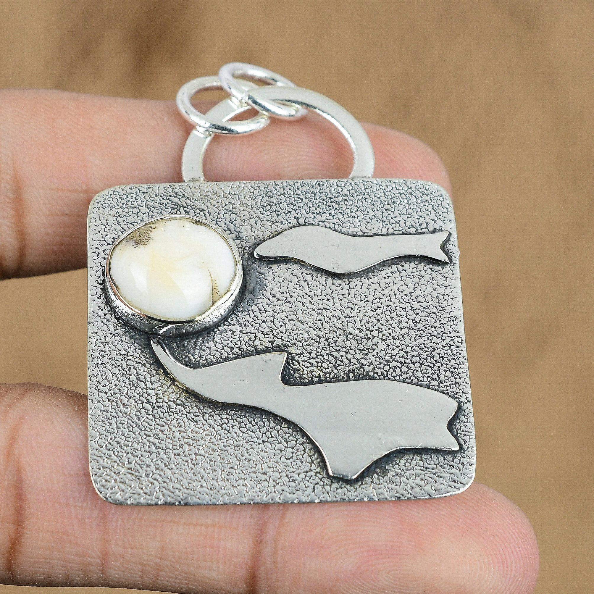 

Natural Shiva Eye Shell Gemstone Pendant White 925 Sterling Silver Jewelry