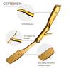 CESTOMEN Men Shaving Barber Tools Hair Razor Plating Folding Shaver Knife Zinc Alloy Straight Edge Safety Razor Barbearia Razor Blade Holder