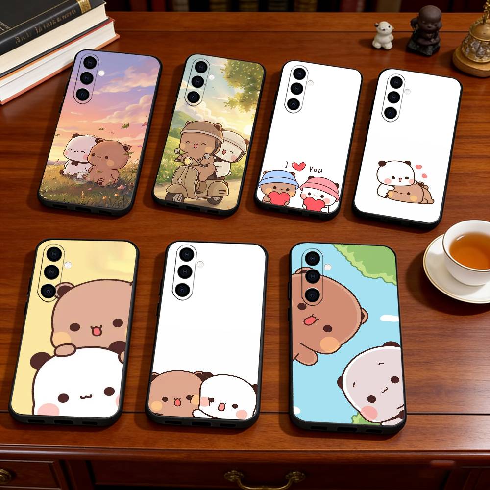 Cute Cartoon Bubu Dudu Phone Case Black Silicone Soft For Samsung Galaxy A73,A72,A71,A70,A53,A52,A51