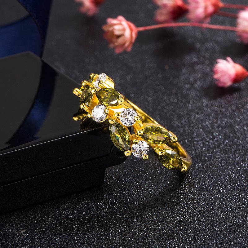 Lindon Classic Copper Alloy Zircon Ring Ladies Jewelry Wedding Promise Party Gift