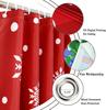 Red Christmas Snowman Shower Curtain With Snowflake Pine Tree Design, Waterproof Winter New Year Holiday Bathroom Decor