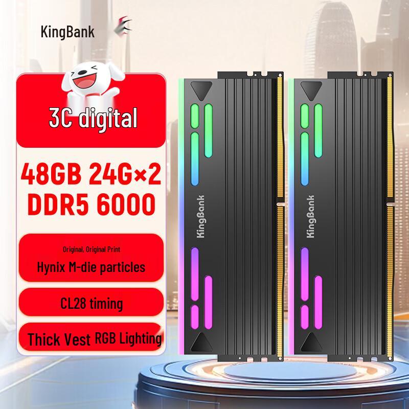

KINGBANK DDR5 Desktop RGB Gaming RAM Kit 48GB (2x24GB)