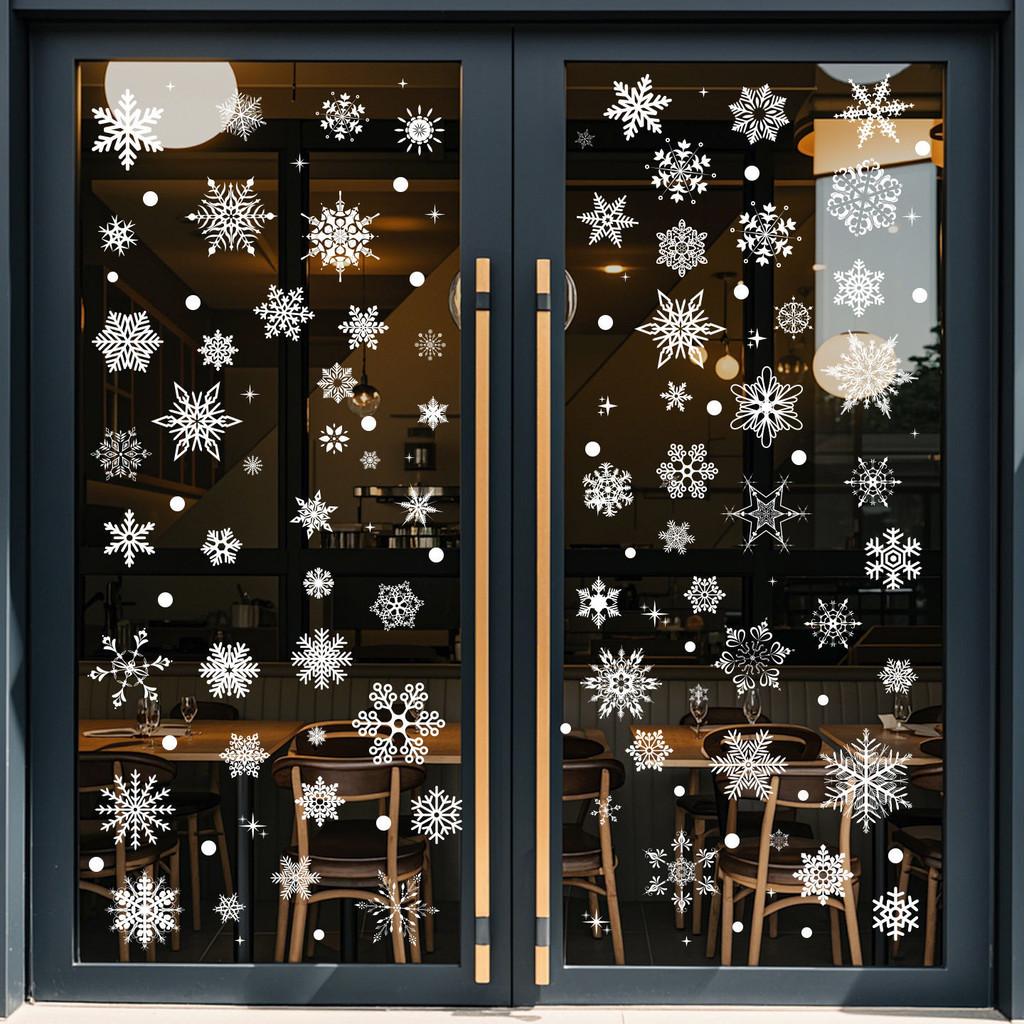 Snowflake Christmas Window Decals Set With Pvc Material For Festive Display