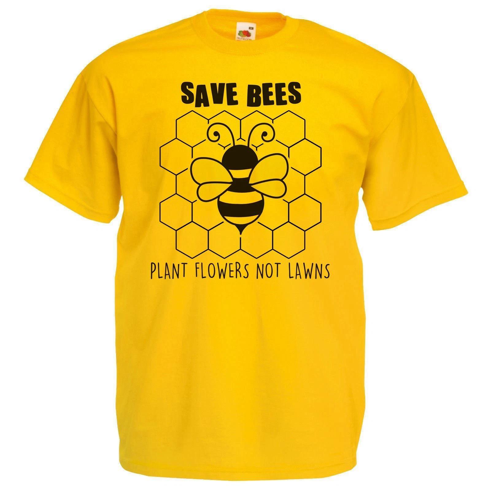 

Mens Save Bumble Bees Plant Flowers Wildlife Conservation Unisex Yellow T-Shirt 4XL