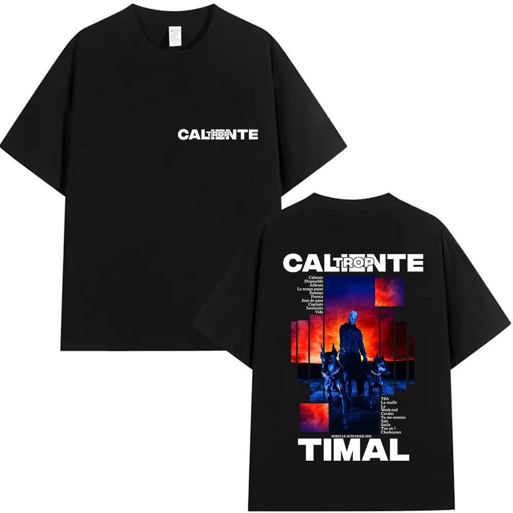 Rapper TROP CALIENTE TIMAL Album 2025 Merch T Shirt Men's Gothic Hip Hop Short Sleeve T-shirts Vintage Cotton T-shirt Streetwear