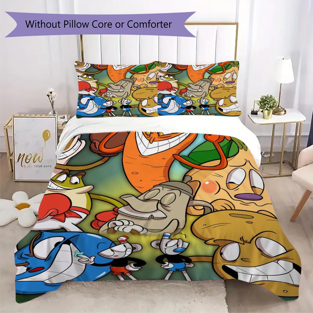 Anime Theme Pattern Bedding,Quilt Set Quilt Cover Pillowcase Home Birthday Gift (1*duvet cover+2*pillowcase,without core)XSJT0917293