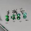 Pinos de língua de aço titânio Mambo verde: Joias de piercing legais, doces e estilosas para meninas