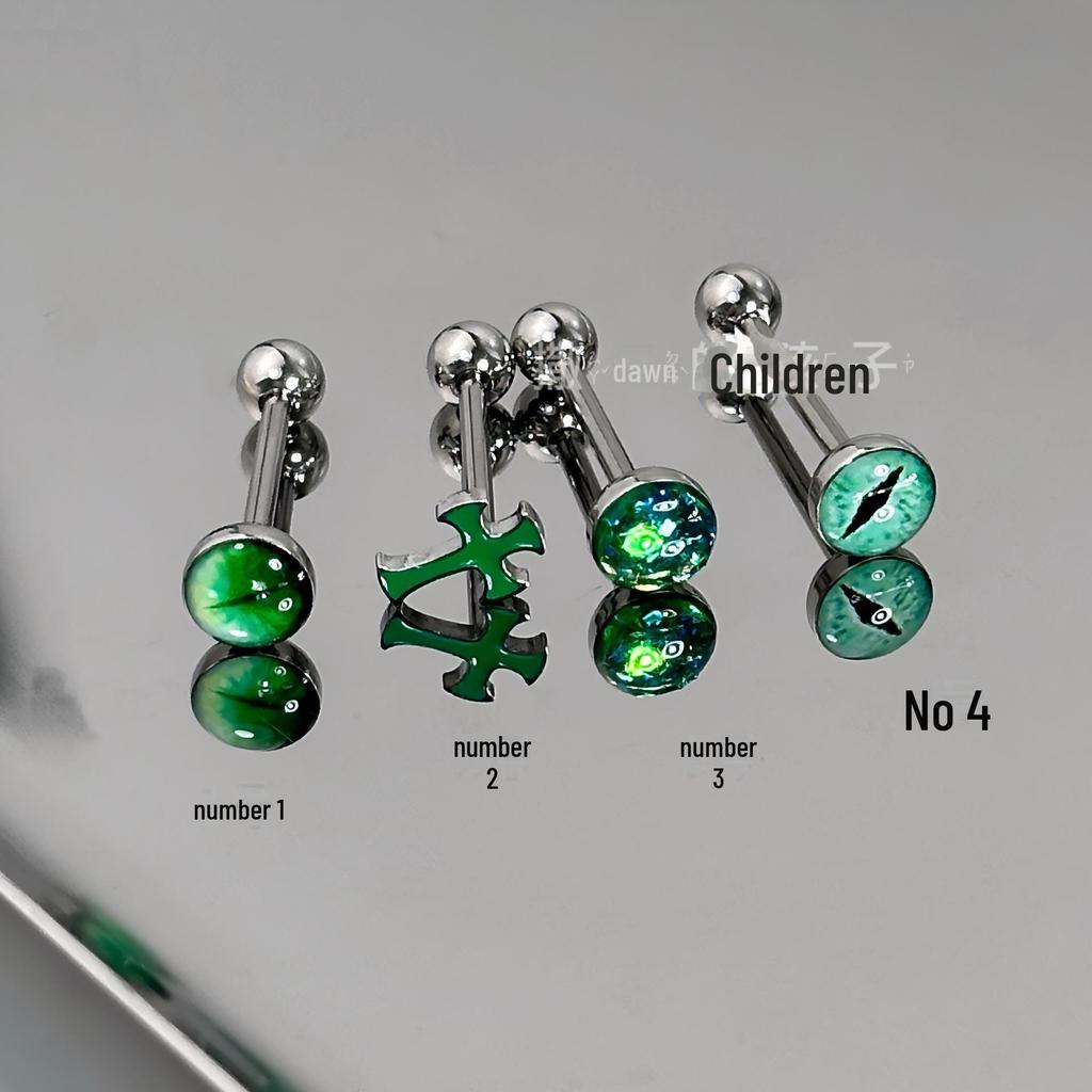 Pinos de língua de aço titânio Mambo verde: Joias de piercing legais, doces e estilosas para meninas