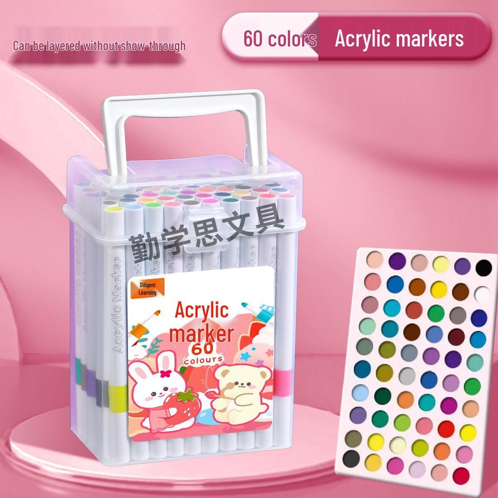 Acrylic Markers & Washable Colored Pencils Set - Non-Bleeding, Layerable Colors, Ideal for Kids and Students, Kindergarten Use