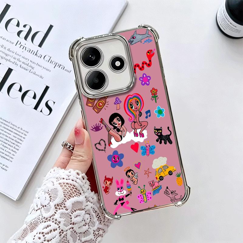 

Karolg M-Manana Sera B-Bonito Plating Phone Case For Xiaomi Redmi Note 14 15 Pro Plus 13 12 11 11S 11T 10 9S 9 5G Anti-Fall Aira Redmi Note 14 4G
