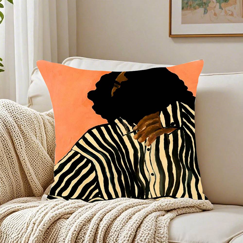 Abstract Figure Lines Girl Sofia Pillow Case Pattern Printed Pillowcase for Living Room Sofa Cushion Cover & Bedroom Decor