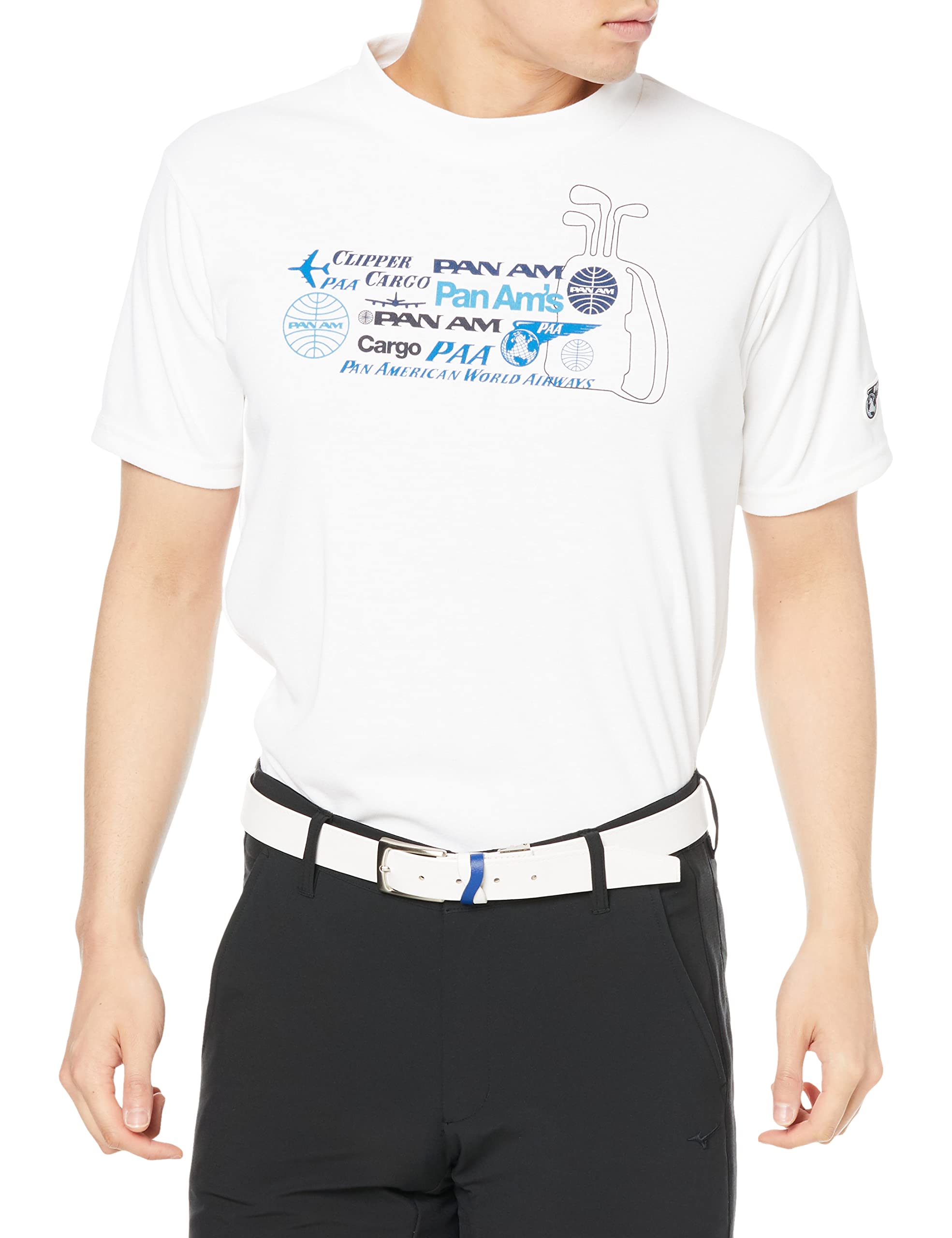 

Футболка для гольфа PANAM Graphic Mock Neck с коротким рукавом, впитывающая пот, быстросохнущая E2JA2043, белая XL [Mizuno] белый