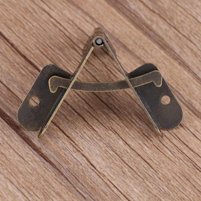 10pcs Antique Bronze Hinge Support Frame Jewelry Wine Case Wooden Cigar Gift Box Lid 90 Degree Spring Furniture Hardware