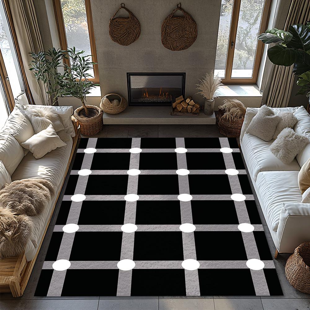 Stylish Area Rug Modern Geometric Pattern Non Slip Floor Mat Living Room Bedroom Decor Home Accent Carpet Stylish Home Design