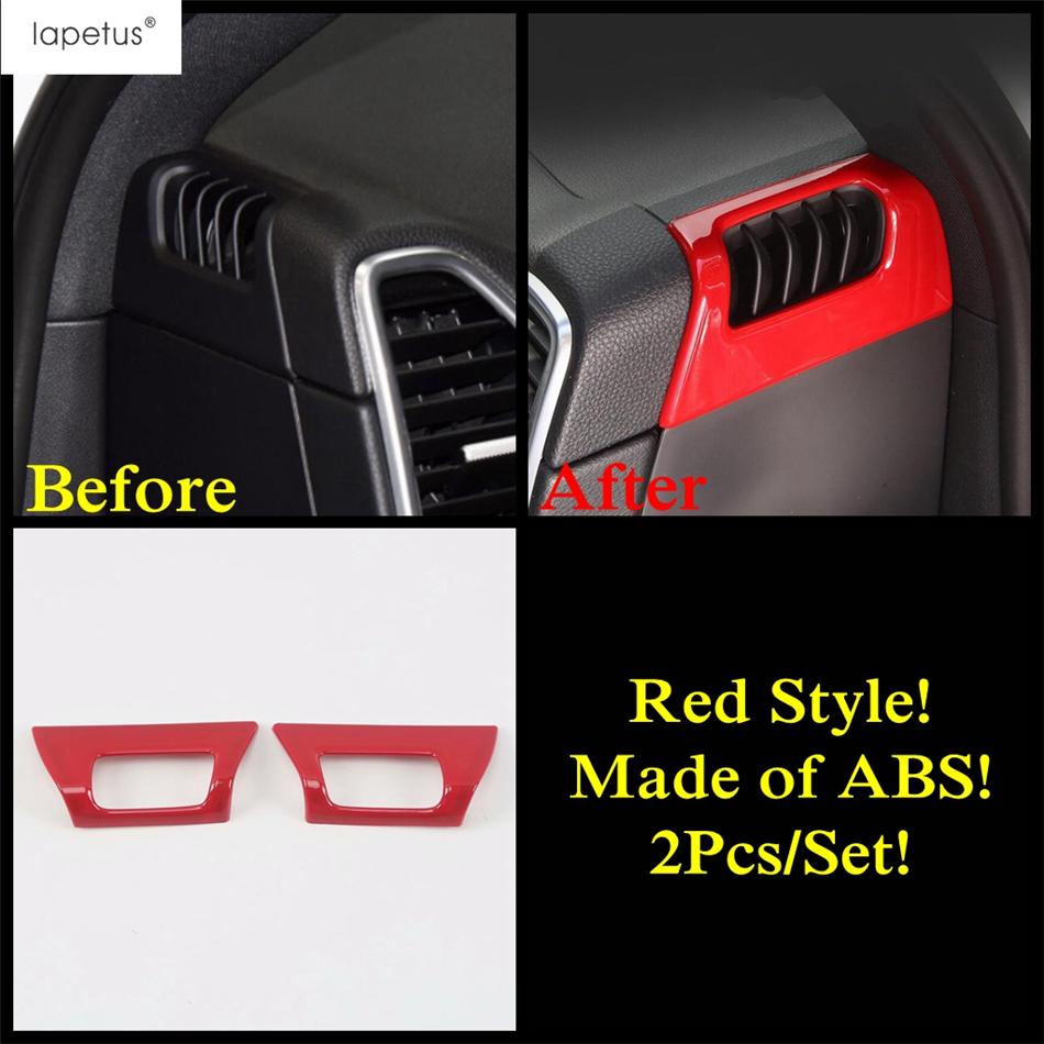 Tête de Levier de Vitesse Rouge / Leve-vitre / Porte-gobelet / Bande de Couverture d'Écran de Tableau de Bord Accessoires de Garniture Pour Porsche Cayenne 2018 -