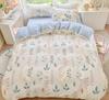 Duvet Cover Set for Double Bed 100% Cotton Quilt Cover Comforter Covers with 2pc Pillowcase Luxury Flower Printed Bedding Set