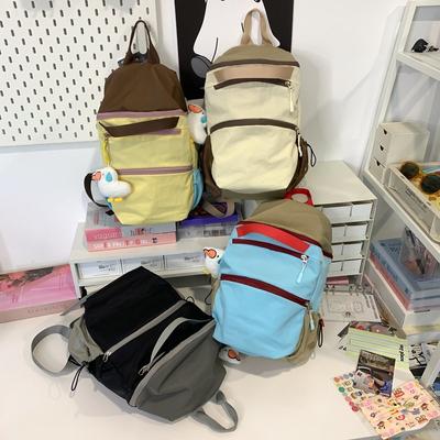 Personality Literary Soft Girl Color Scheme Student Bag Japanese and Korean Casual Style Portable Shoulder Backpack