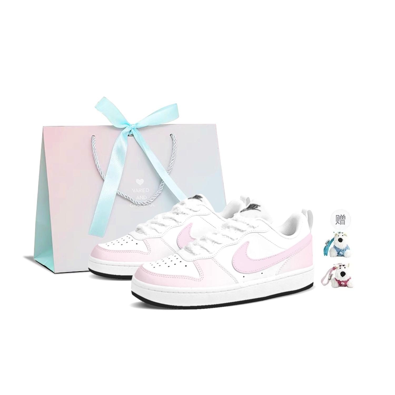 

Nike Court Borough Peach Soda Abrasion Resistant Lightweight Low top Skateboard Shoes Women s Pink White DV5456-104(Team1121-) 35.5