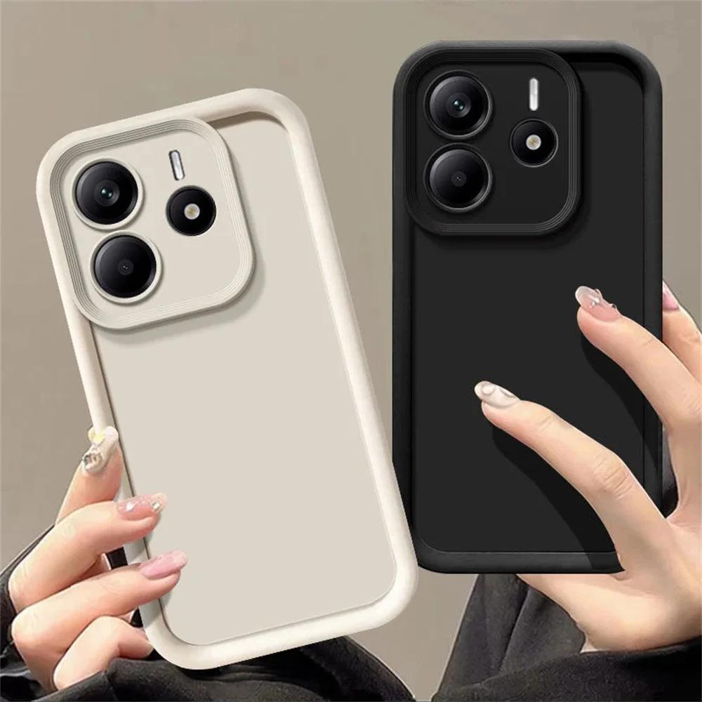 For Xiaomi Redmi Note 14 4G Case Redmi Note 14 5G Phone Case Redmi Note 14 Funda Back Cover Solid Color Camera Lens Silicone