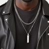 2pcs Vertical Layer Necklaces for Men Boys,Wateproof Stainless Steel Cuban Chain Collar,Stylish Men's Sweater Chain