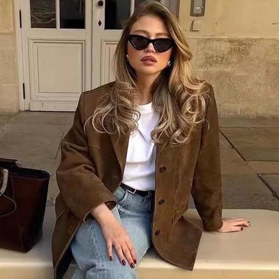 European and American Women's Autumn/Winter Street Fashion Single-Breasted Suit Jacket