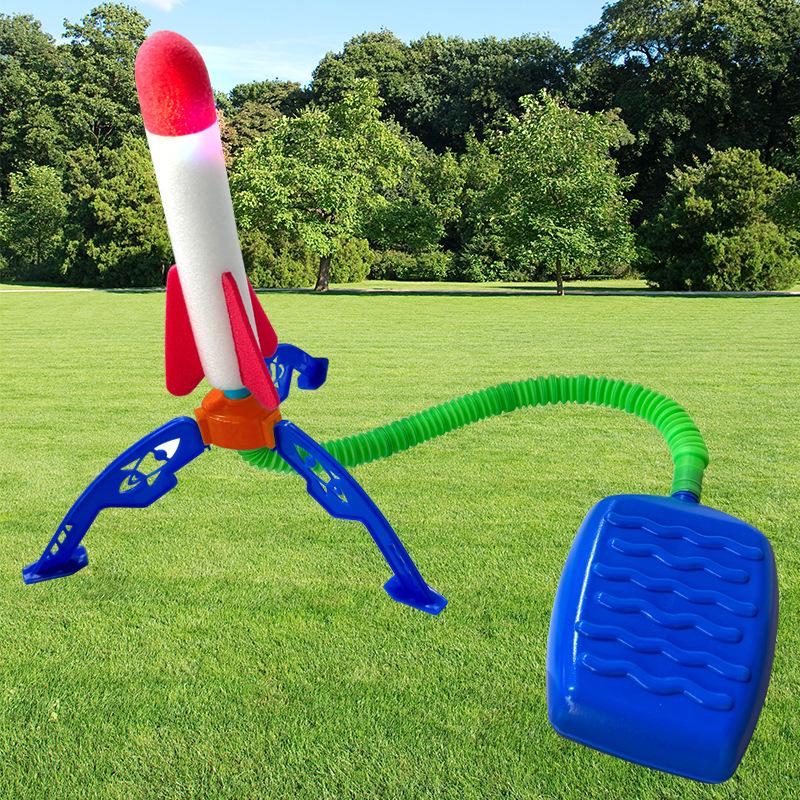 Kids' Outdoor Luminous Skyrocket Toy - Foot-Powered Rocket Launcher for Parent-Child Fun