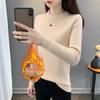 Autumn/Winter 2025 Women's High Neck Fleece Sweater: Warm, Thick, Plus Velvet Base Layer.