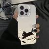 Cute Black Cat Pattern Electroplate IMD Phone Case For  Mi 14 13 12 13T 14T Pro 11 Lite 5G Poco F6 X5 X6 M6 Pro 4G Cover