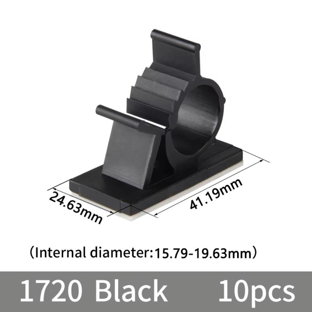 10Pcs Plastic Wire Clamp Holders Self-Adhesive Cable Tie Mounts  Electronics Cord Organization