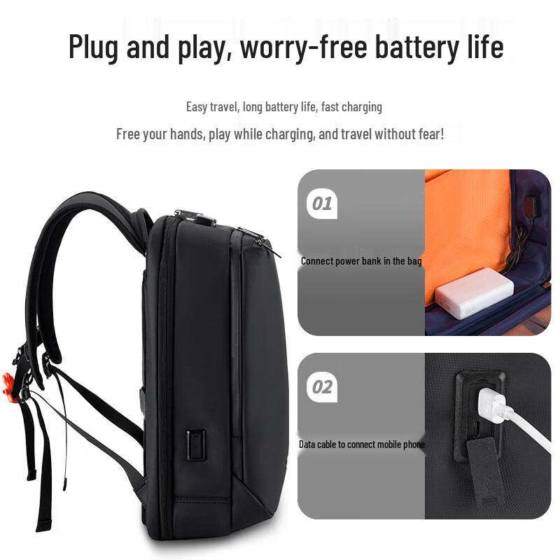 WIERSAAM Men's Waterproof Anti-theft Business Laptop Backpack