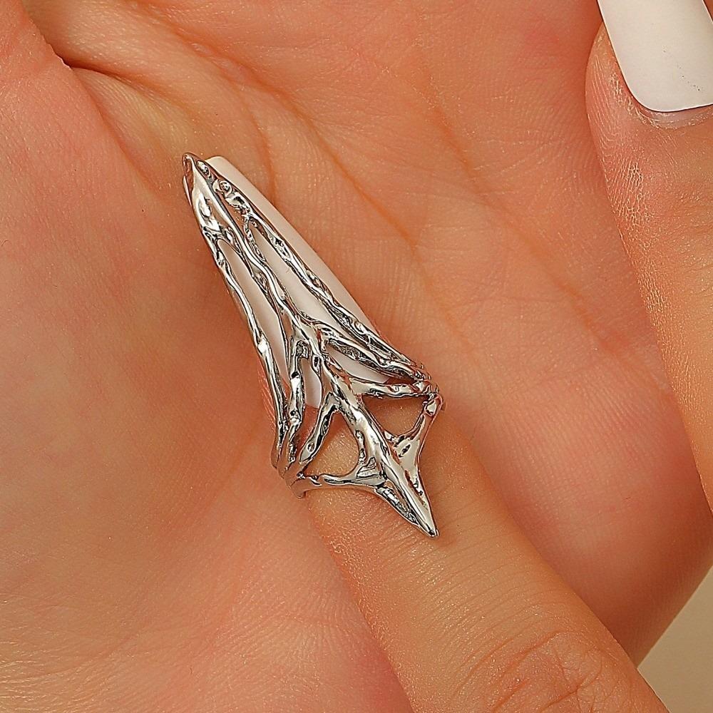 Metal Nail Ring Machinery Style Punk Metal Jewelry Daily Gothic Ring Halloween