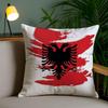 A-Albanias Flag Cushion Cover Soft Short Plush Double-Sided Printing Home Decor Machine Washable Pillow Case Gift