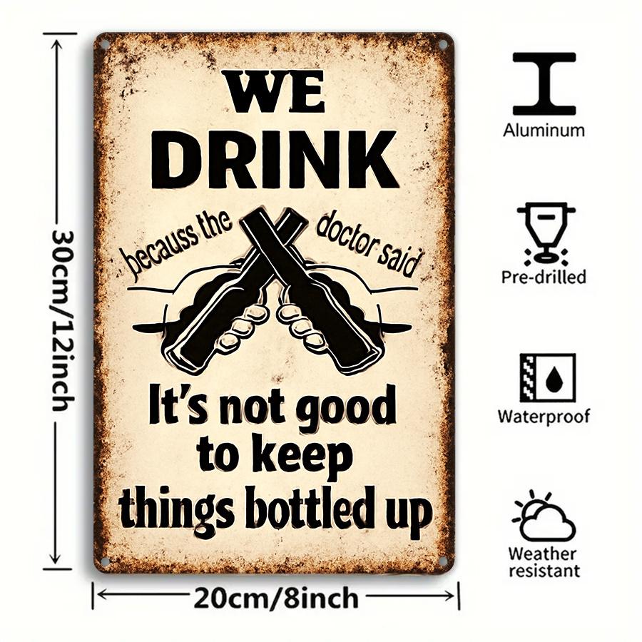 

Retro Metal Beer Sign Education is Important But Beer is More Important x Heavy Vintage Bar Wall Decor 20x30cm（7.8x11.8inch）