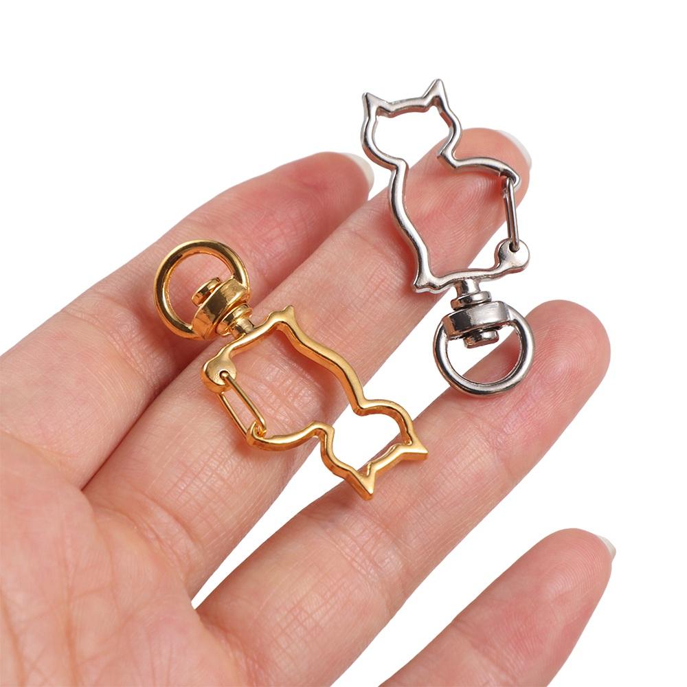 Gold Silver Plated Cat Connecting Ring Zinc Zinc Alloy DIY Keychain Buckle  DIY Jewelry