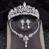 Ensembles de Bijoux de Mariée en Cristal Strass pour Femmes Tiare Couronne Collier Boucle d'Oreille Bal Mariée Costume Ensembles de Bijoux Mode Mariage