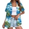 Women's Fashion Casual Short Sleeve Button Lapel Shirt Tops