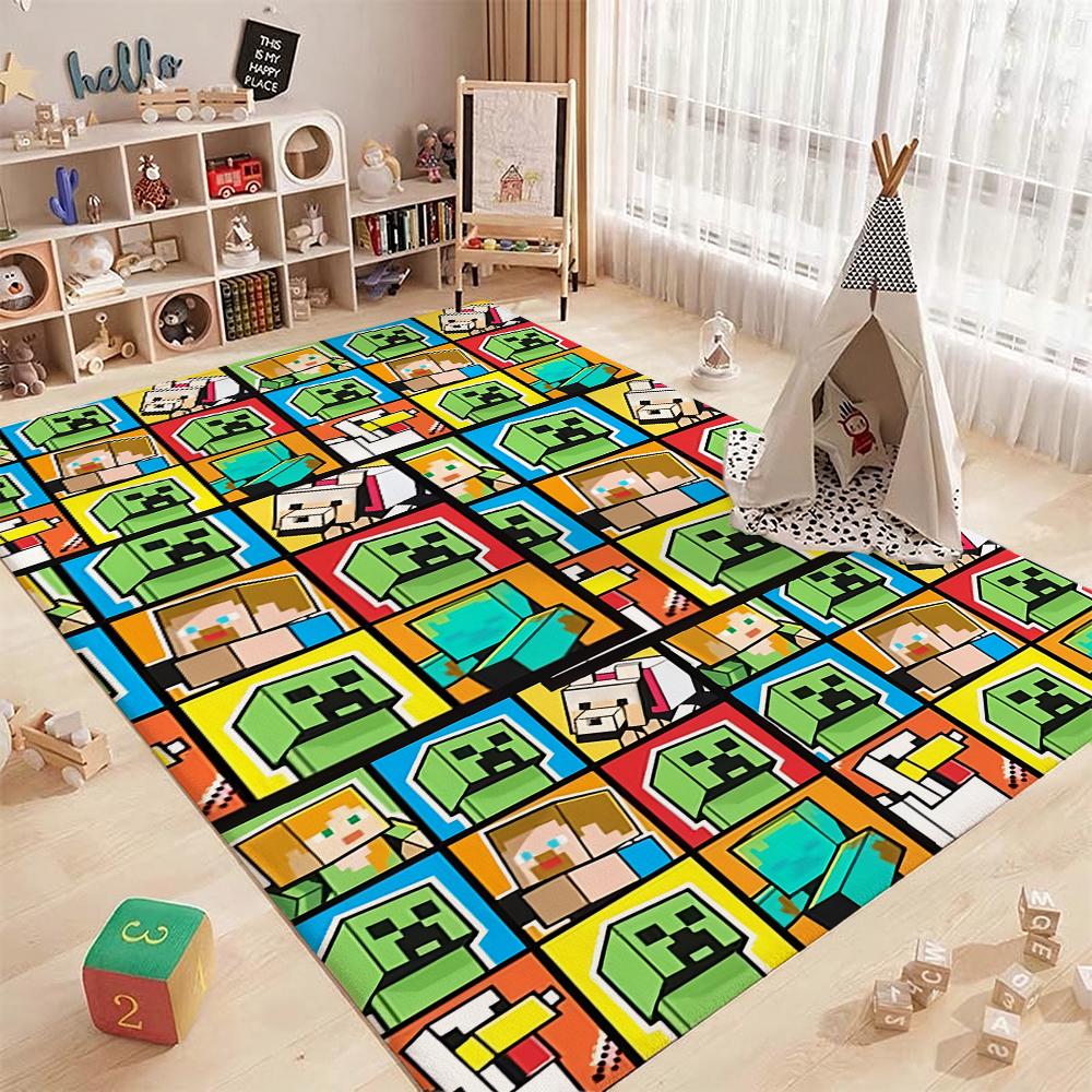 Minecraft Blood Moon Adventure Rectangular Rug Nonslip Thick Carpet For Living Room Bedroom Office Home Decor Memorial Gift